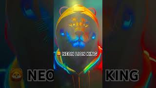 🦁NEON LION KING 👑| The Future Has a New King🔥 #NeonLion #Cyberpunk #DigitalArt #Shorts #VisualArt