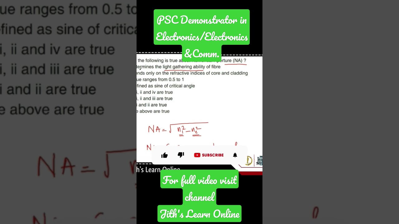 Demonstrator in Electronics PSC Latest questions 