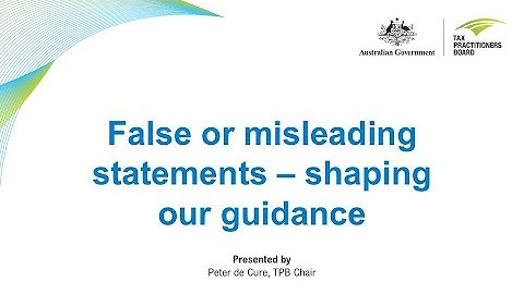 Help shape our guidance products on ‘False or misleading statements’