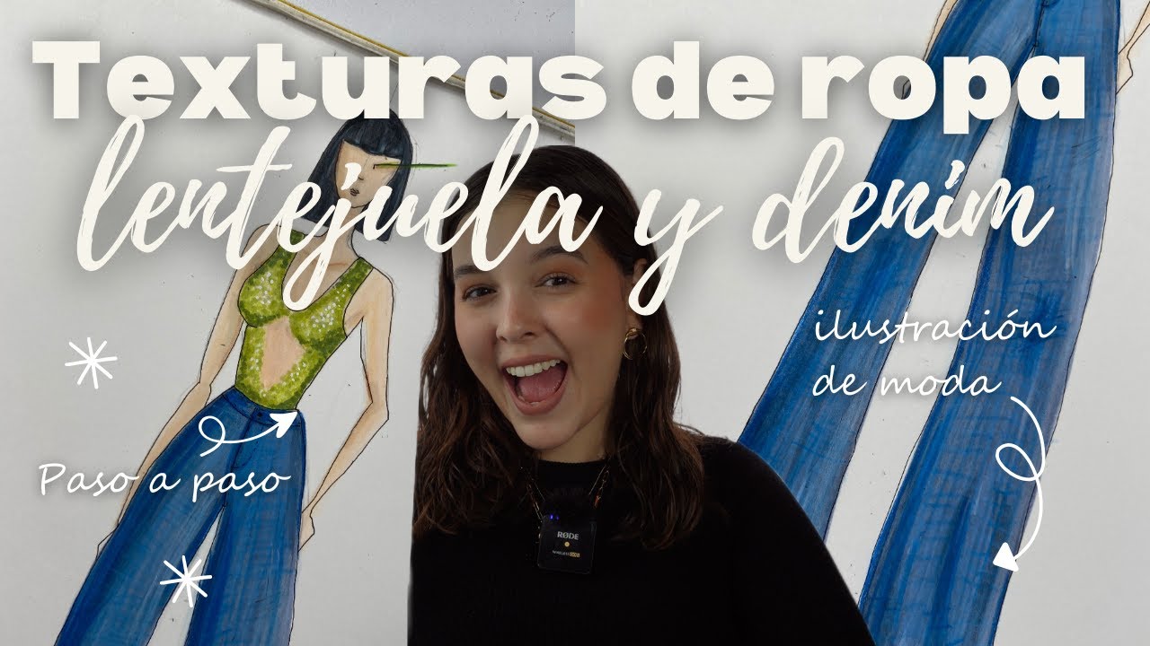 Cómo Dibujar Texturas de Lentejuelas y Jean en Ilustración de Moda | Paso a Paso Fácil/ Tefa Oquendo