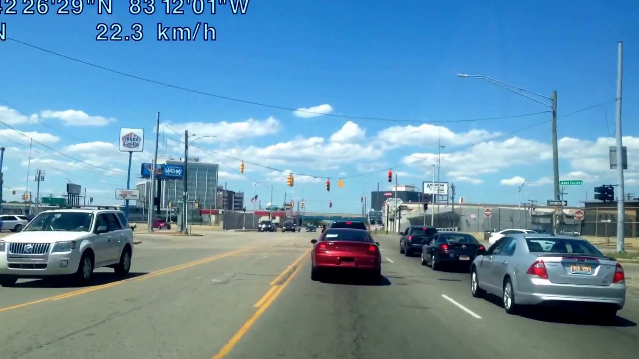 Driving along Greenfield Road from Detroit, Michigan to Berkeley, Michigan