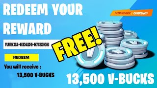 FREE 13,500 V-BUCKS REDEEM CODE GLITCH!