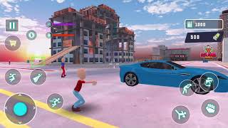 Trò chơi anh hùng người gậy diệt trừ Mafia xã hội đen | Stickman Rope Hero City | Trò chơi IOS screenshot 2