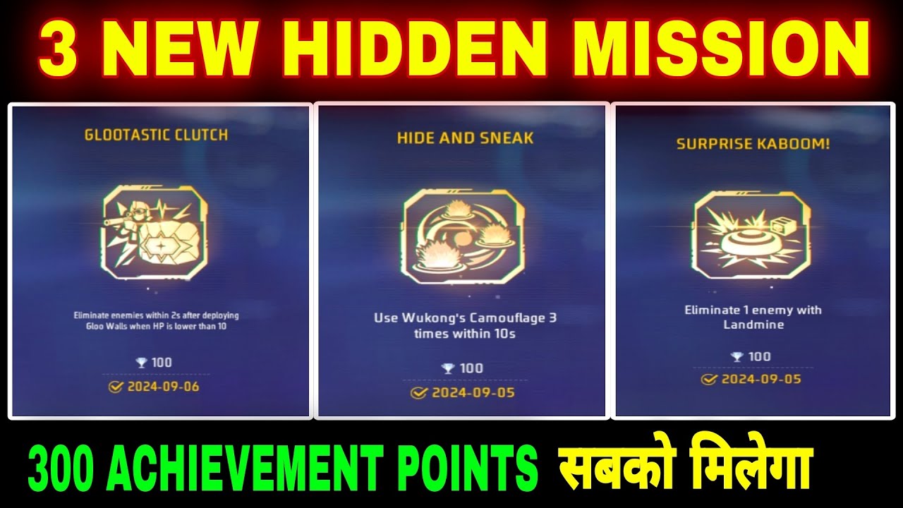 3 NEW HIDDEN ACHIEVEMENT MISSION || HOW TO COMPLETE NEW HIDDEN ...