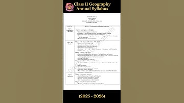 Class 11 Geography 2025-26 New Syllabus | Complete Guide for Board Exam Students