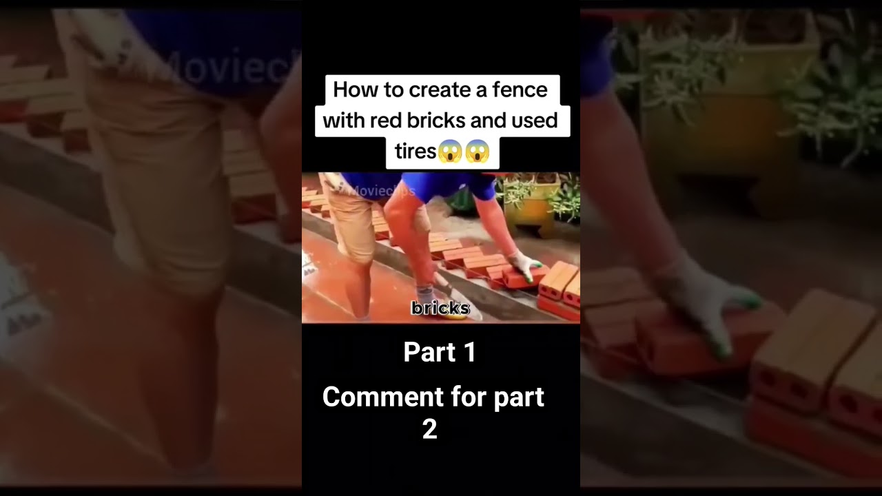 how to create a fence with red bricks and used tires 😱😱😱
