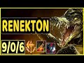 RENEKTON VS TRYNDAMERE - 9/0/6 KDA TOP GAMEPLAY DIAMOND III