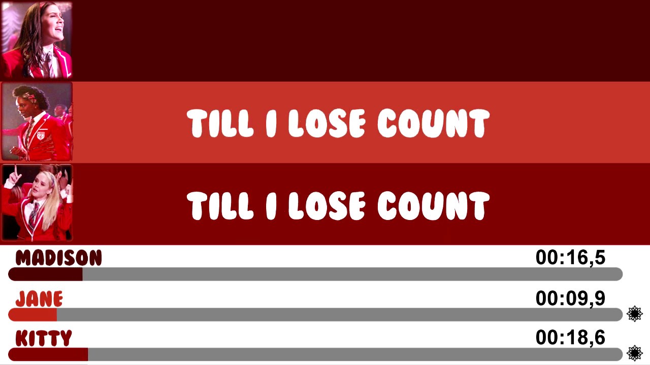 Glee - Chandelier (Line Distribution + Lyrics)