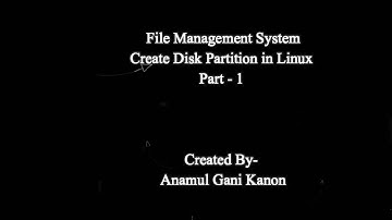 Create Disk Partition in Linux in bangla (part-1)