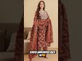 #Ethnic wear #Classy look#Cotton blend fabric#Brown beige colour🤎#striped embroidered kurti pant set