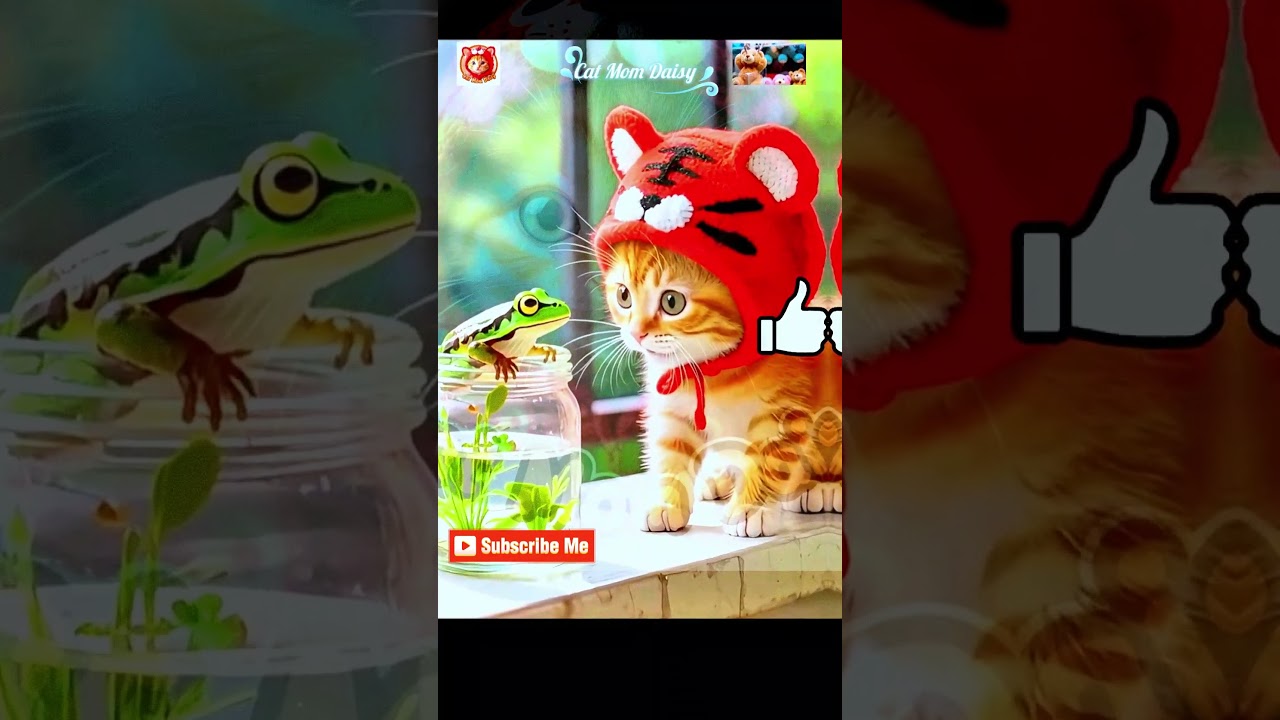 Bath Time Chaos! Kitten Meets Bow Tie Frog 🐸🛁 | 