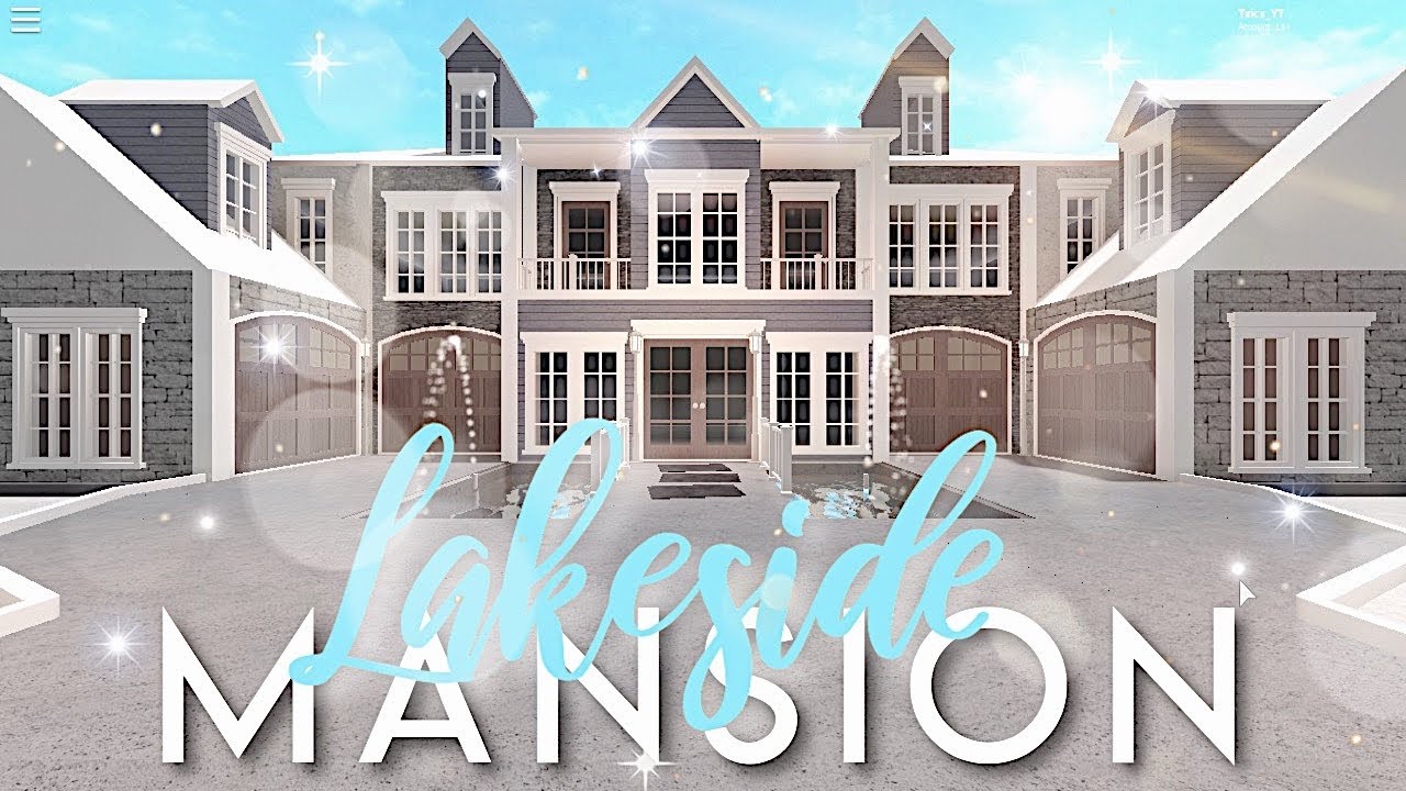 Roblox Bloxburg Lakeside Mansion Exterior Speedbuild Youtube - outside colonial mansion outside roblox bloxburg houses