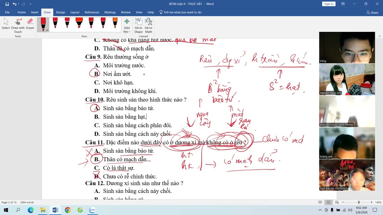 Lớp 6TN5 - chủ nhật - tuần 10