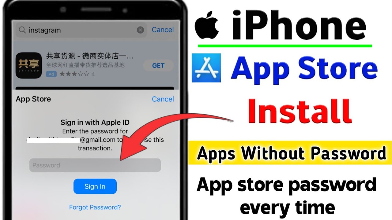How To Install App In Iphone Without Apple Id Password||Iphone App Store Apple Id Password Problem