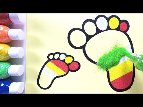 Cute soles coloring &amp;amp; drawing &amp;amp; <strong>studying</strong> <strong>English</strong> for kids ㅣ 귀여운 발바닥 그리기 색칠하기 영어 공부