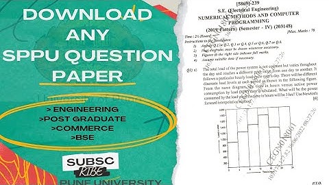 DOWNLOAD any Question Paper SPPU , Engineering , commerce , Post graduate , Bse |Pune university |