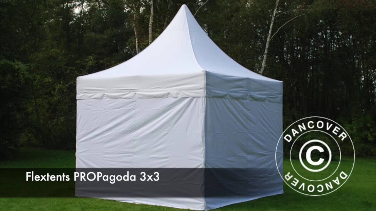 pop up gazebo tent Pop up gazebo FleXtents PRO Peak Pagoda 3x3 m White, incl. 4 sidewalls