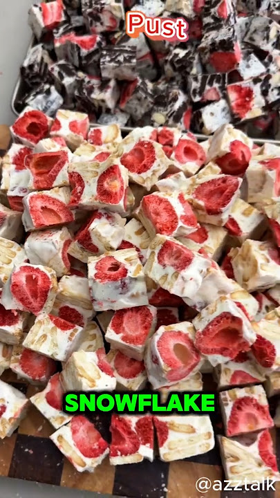 Snowflake Crisp Milk Nougat ❄️🍬🥛 #snowflakes #crispy #nougat #dessert #food