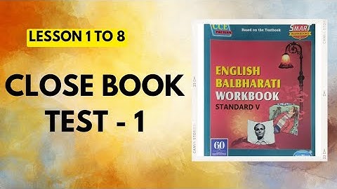 STD 5|Close  Book Test 1|English Balbharati Workbook Question Answers|