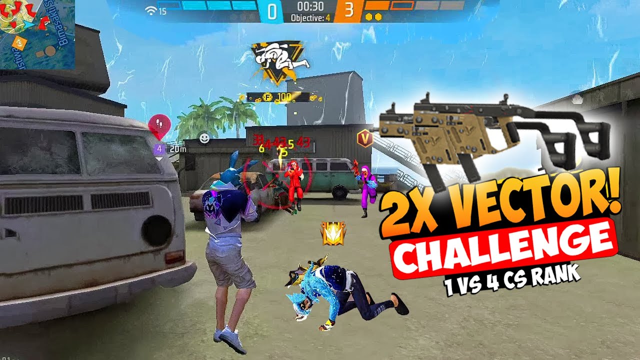 Double Vector Challenge Free Fire | 1 VS 4 | Ronor Gaming 