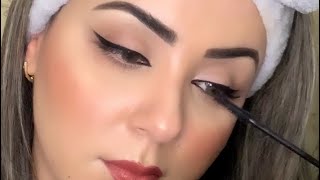 أسهل طريقة وضع الايلاينر للمبتدئات مع مكياج ترابي خفيف / Nude soft glam eye makeup tutorial screenshot 2