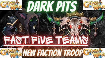 5 TEAMS for Gems of War Dark Pits Faction Event 2023 | Dark Pits Pure Faction Team Linked at end