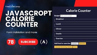 FreeCodeCamp - Javascript - Form Validation by Building a Calorie Counter | Steps - 78
