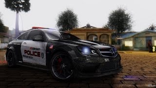 Mercedes-Benz C 63 AMG Black Series Police for GTA San Andreas