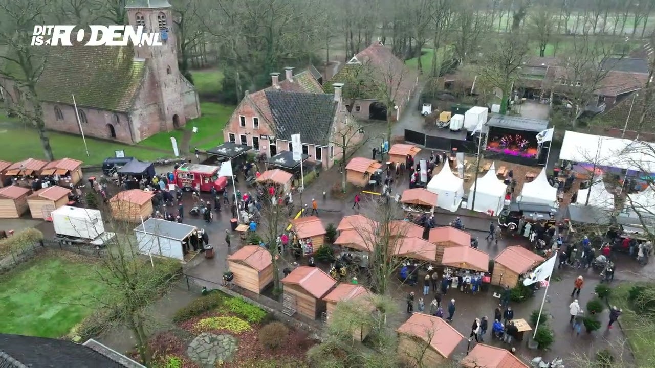 Dronebeelden Weihnachtsmarkt Roden 2024