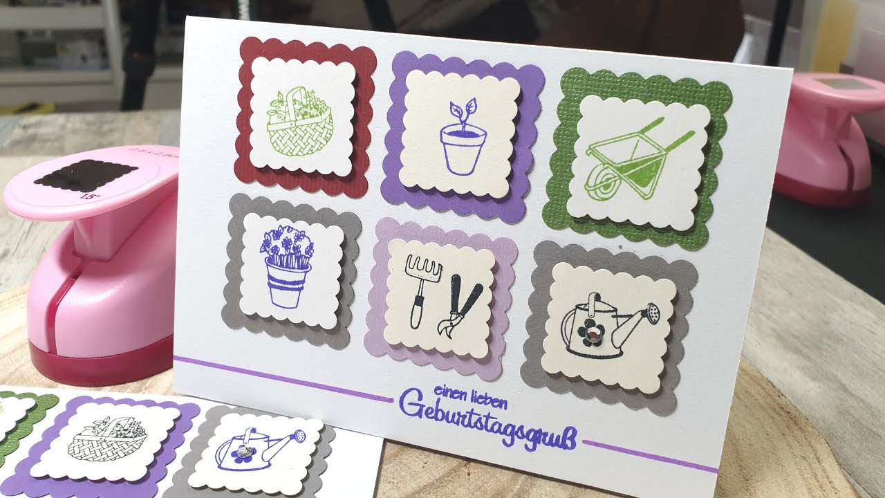 DIY Geburtstagskarte zum Thema GARTEN einfach selber basteln (Anleitung