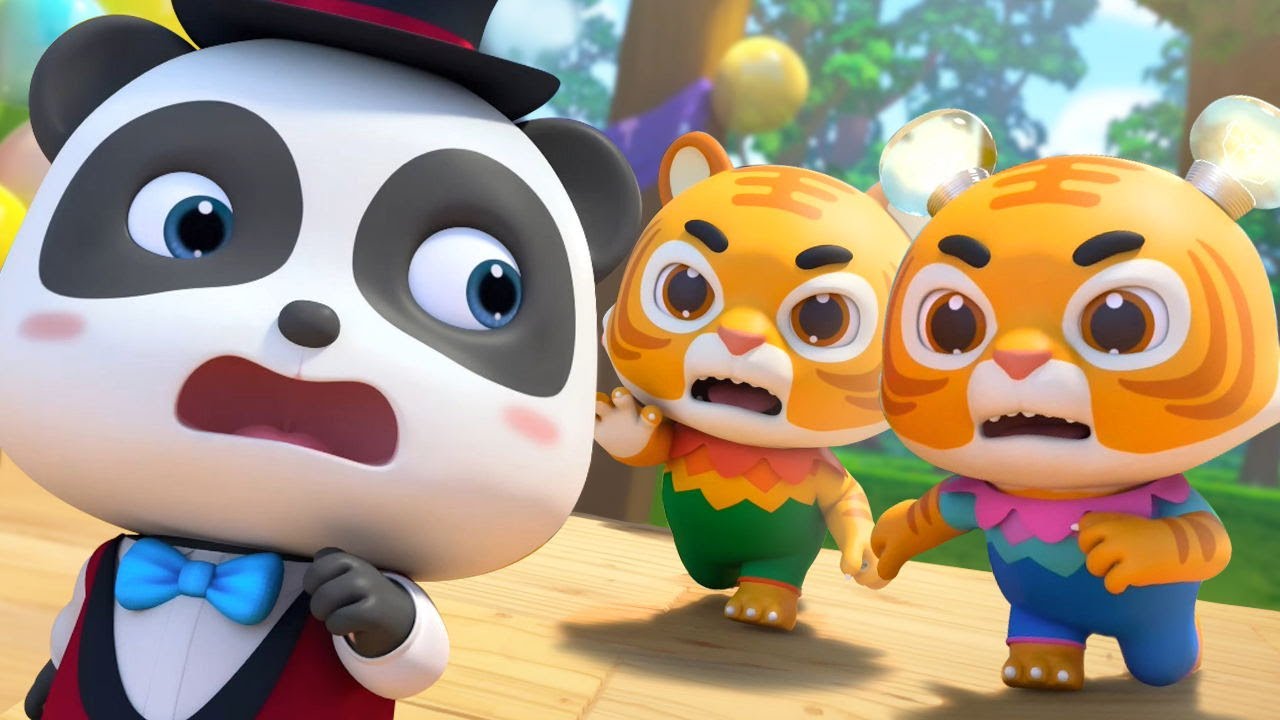 Panda Magician and Two Tigers | Learn Animals for Kids | Nursery Rhymes | Kids Songs | BabyBus