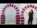 Very Unique Pink & Black Theme Balloon Decoration for any occasion at home