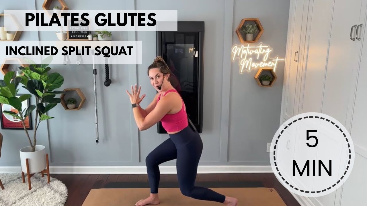 Five Minute Fitness Series | Pilates Glutes | Pilates Abs | Split Squats | Plank | Beginner Pilates