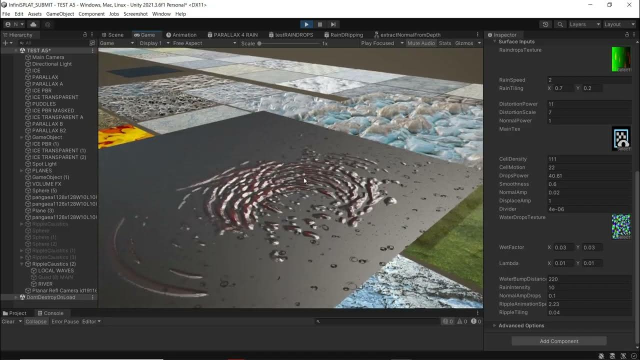 InfiniSPLAT shader graph based splat mapping, work on dynamic ripples ...