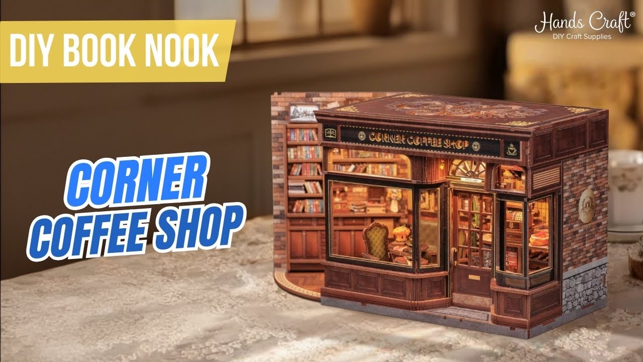 Kit Book Nook Coffee shop avec éclairage Led Intégrée [183 pièces