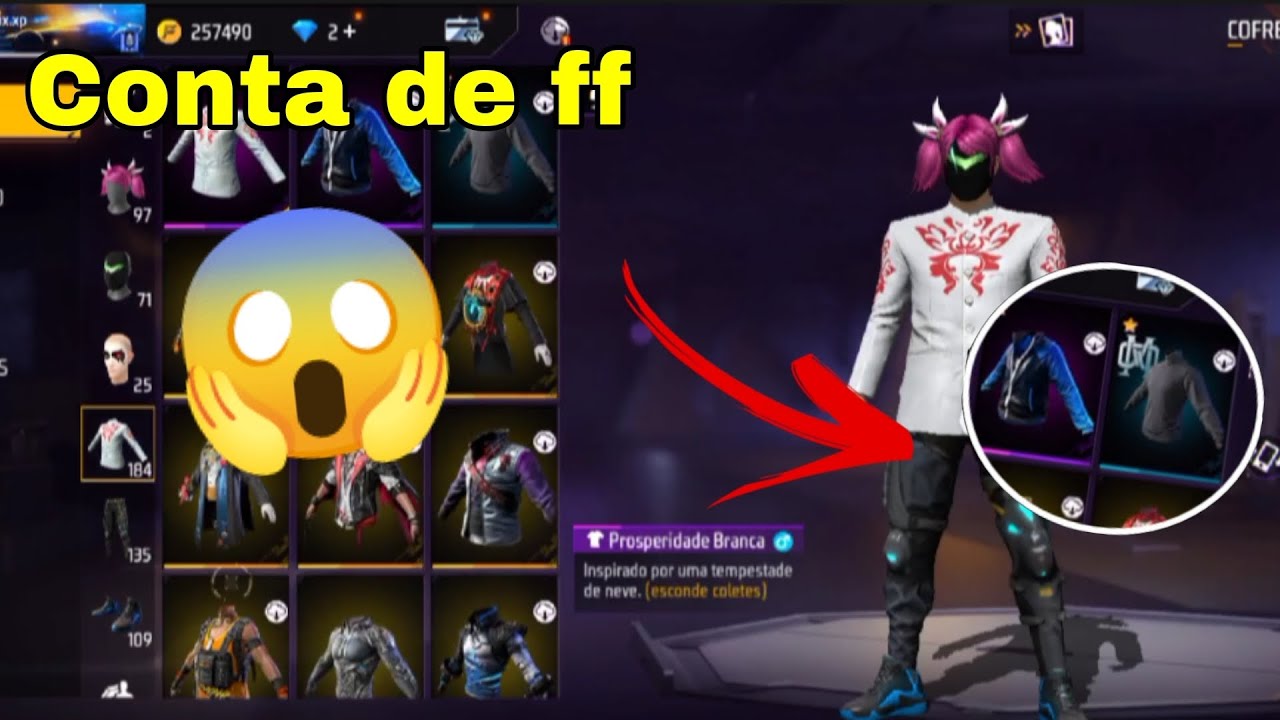 CONTA DE FF 💰 GEMADA COM ARMAS EVOLUTIVAS E BANDEIRÃO ️ - YouTube