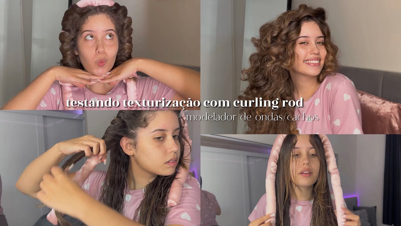 Testando a texturização com Curling Rod - modelador de ondas/cachos 💕