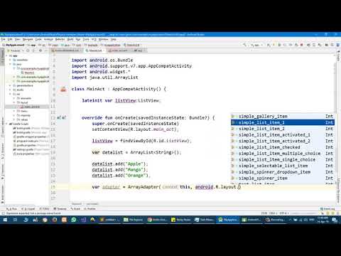 How To Use ListView Using Kotlin in Android
