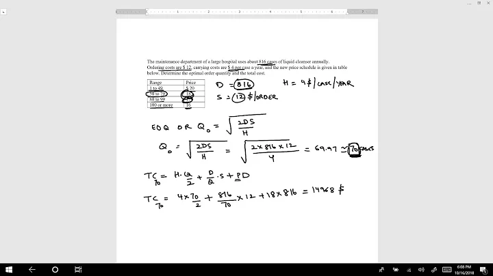 economic order quantity with quantity discounts