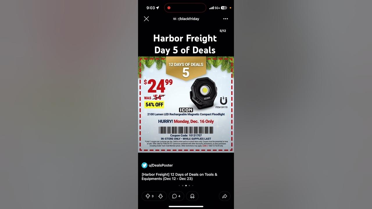 Harbor Freight 12 days of Christmas deals, day 5 YouTube