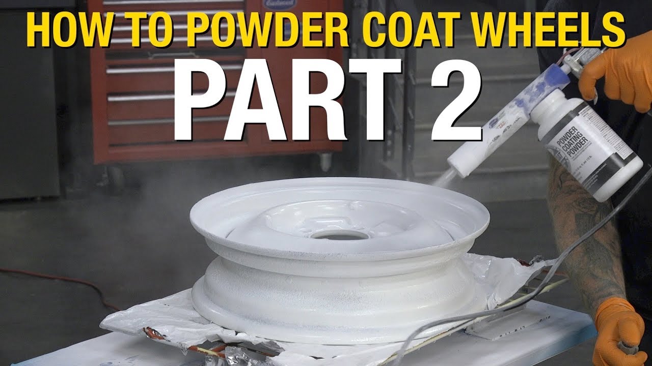 How To Powder Coat Wheels. Applying White & Clear Powder to make the