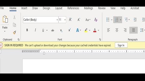 SIGN IN REQUIRED We can`t upload or download your changes because your cached credentials have expir