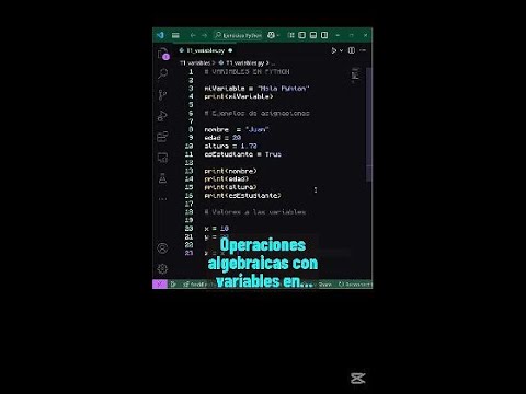 Operaciones algebraicas con variables en Python - YouTube