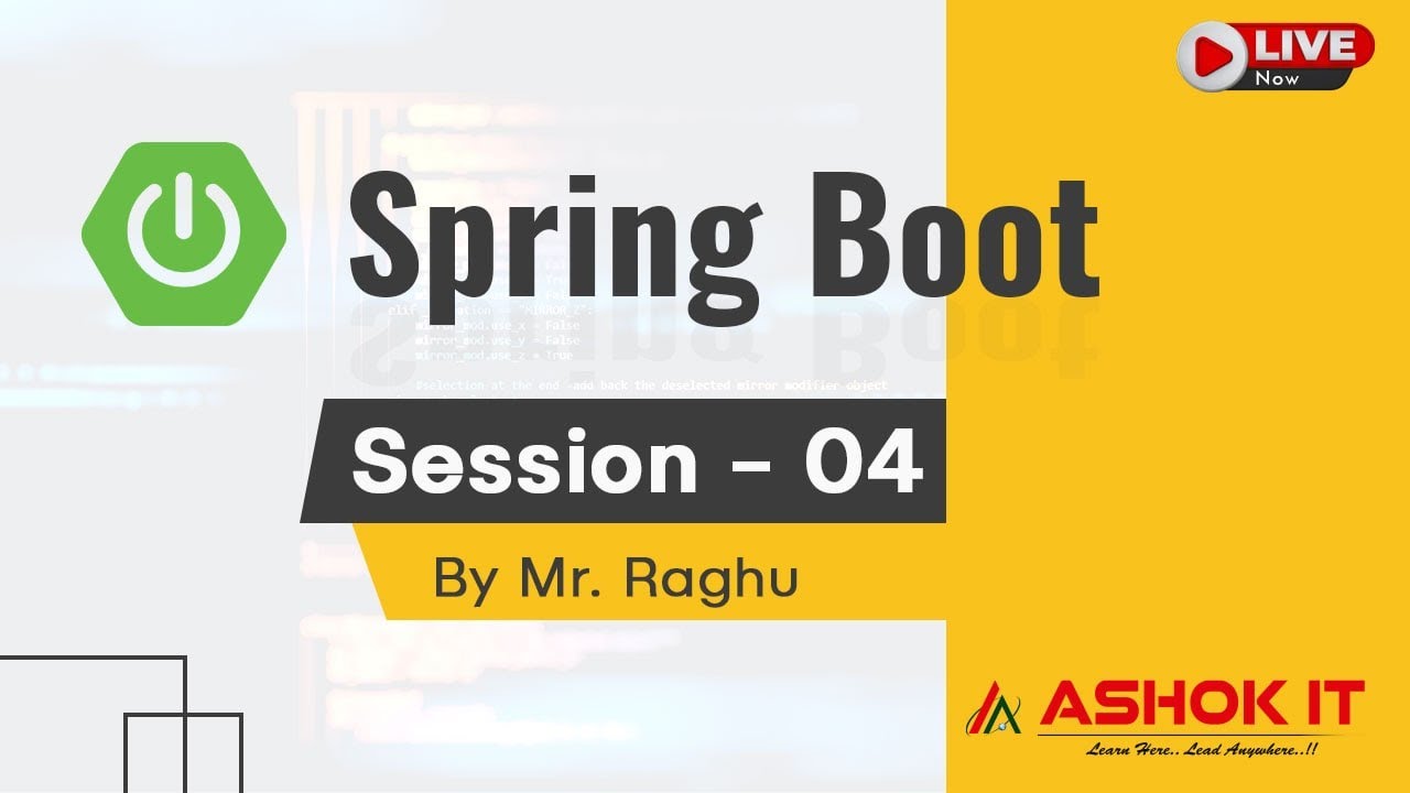 SpringBoot & Microservices | Session - 04 | Ashok IT - YouTube