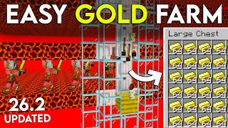 NEW UPDATED Minecraft Java 26.2 Gold Farm Tutorial | Easy Gold Farm