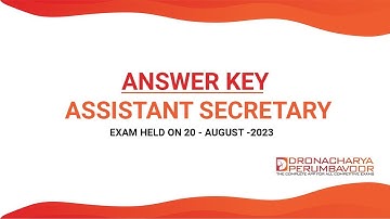 ANSWER KEY - CSEB ASSISTANT SECRETARY - EXAM HELD ON 20 AUGUST 2023 - 8590320387