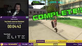 Tony Hawk's American Wasteland Sick Speedrun - ESA Summer 2021