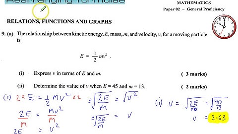 Relations and Functions- FORMULAE CXC/CSEC maths past paper Q9 PAPER 2