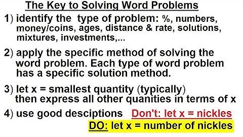Algebra - Ch. 2: Word Problem (1 of 46) What is the Key to Solving Word Problems?