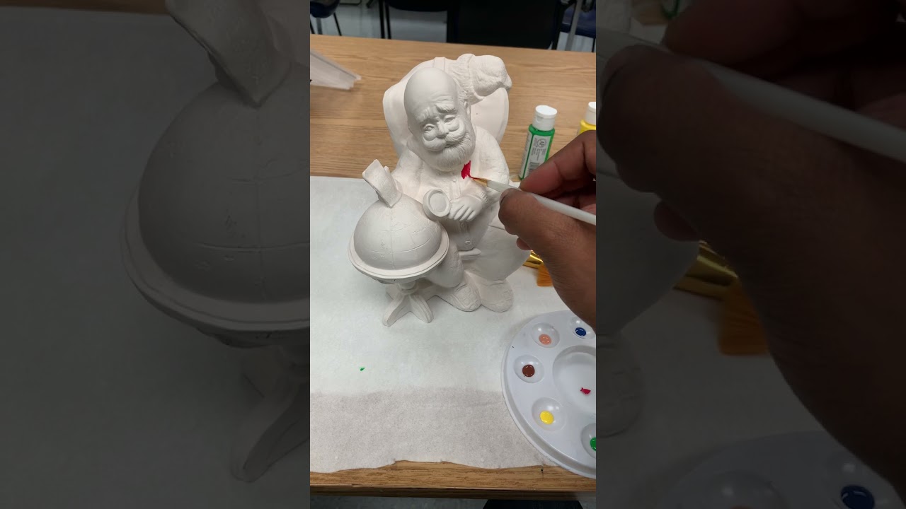 Painting Ceramic Sitting Santa Clause Part 1-3